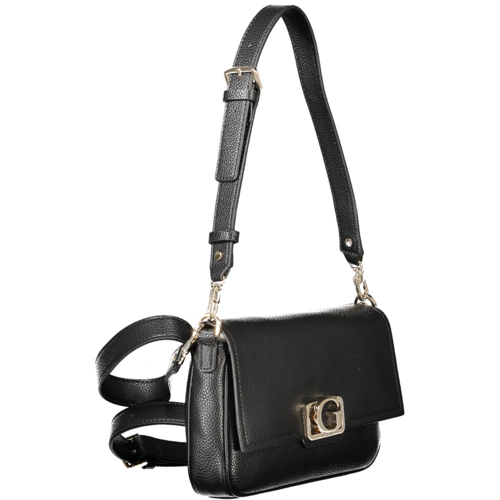 Sac à main Guess Jeans en polyuréthane noir pour femmes, avec détails élégants et design tendance visible sur l'image.