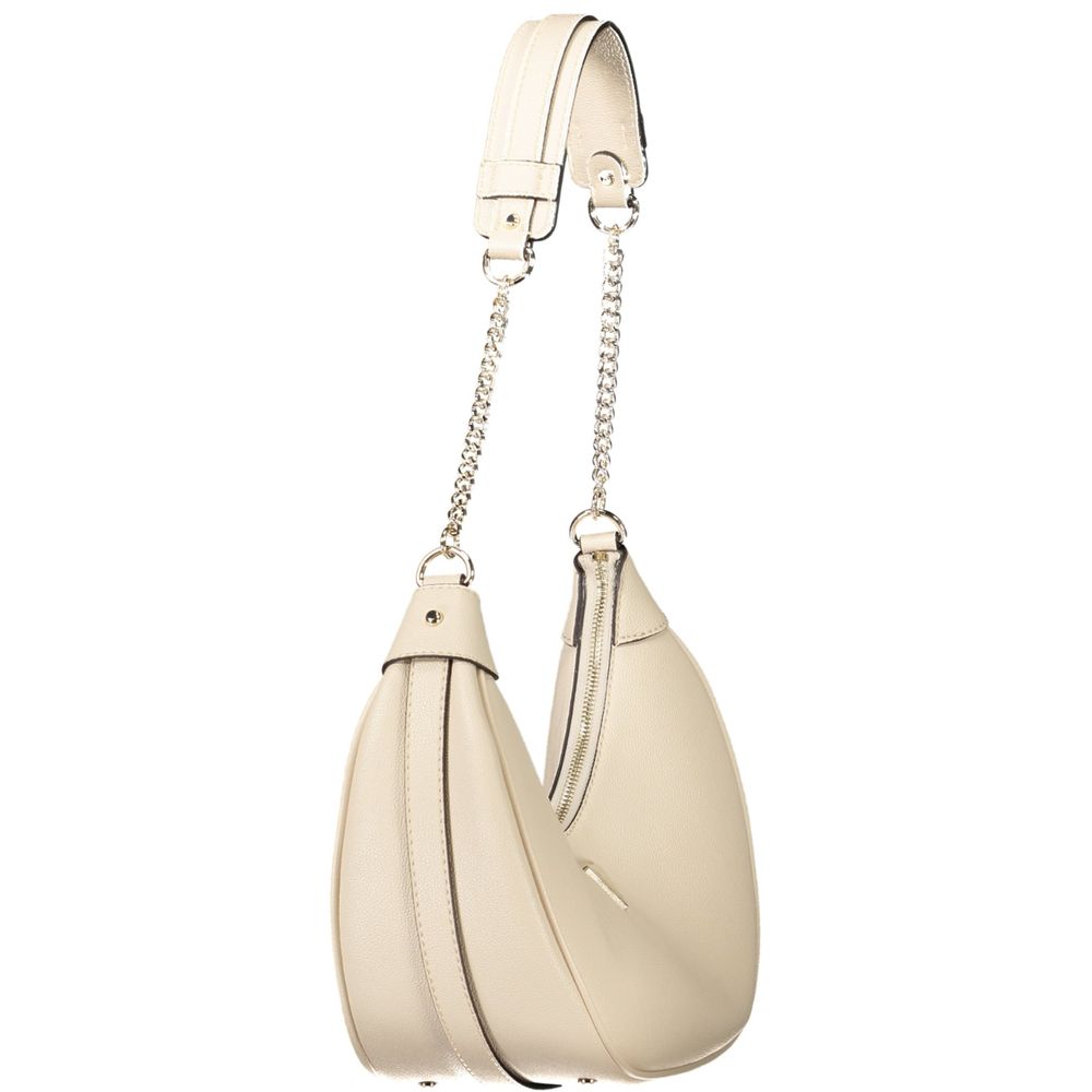 Sac à main Guess Jeans en polyuréthane beige pour femmes, avec poignées élégantes et détails modernes.