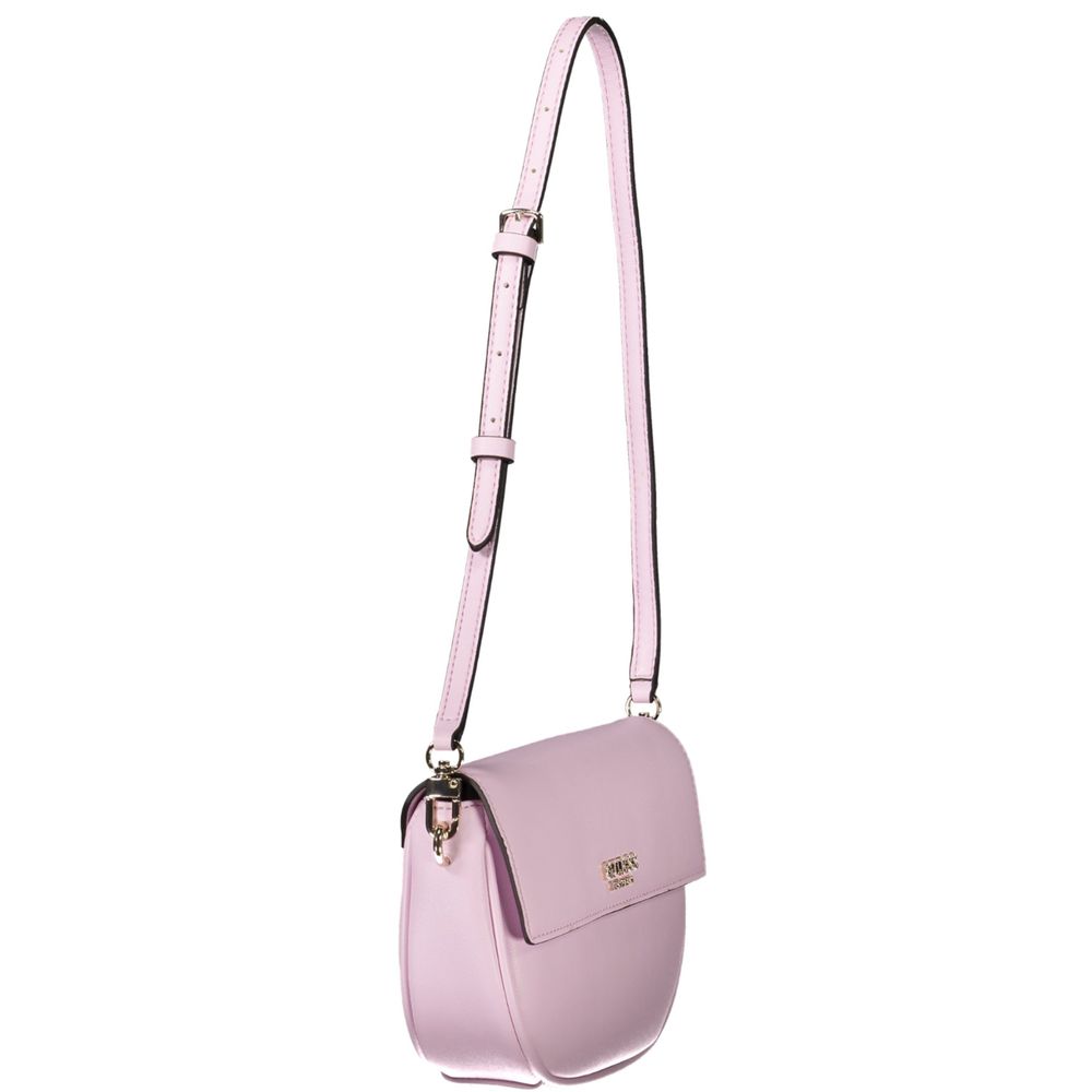 Sac à main Guess Jeans pour femmes en cuir rose, style poliuretane, avec détails élégants et fermeture pratique.