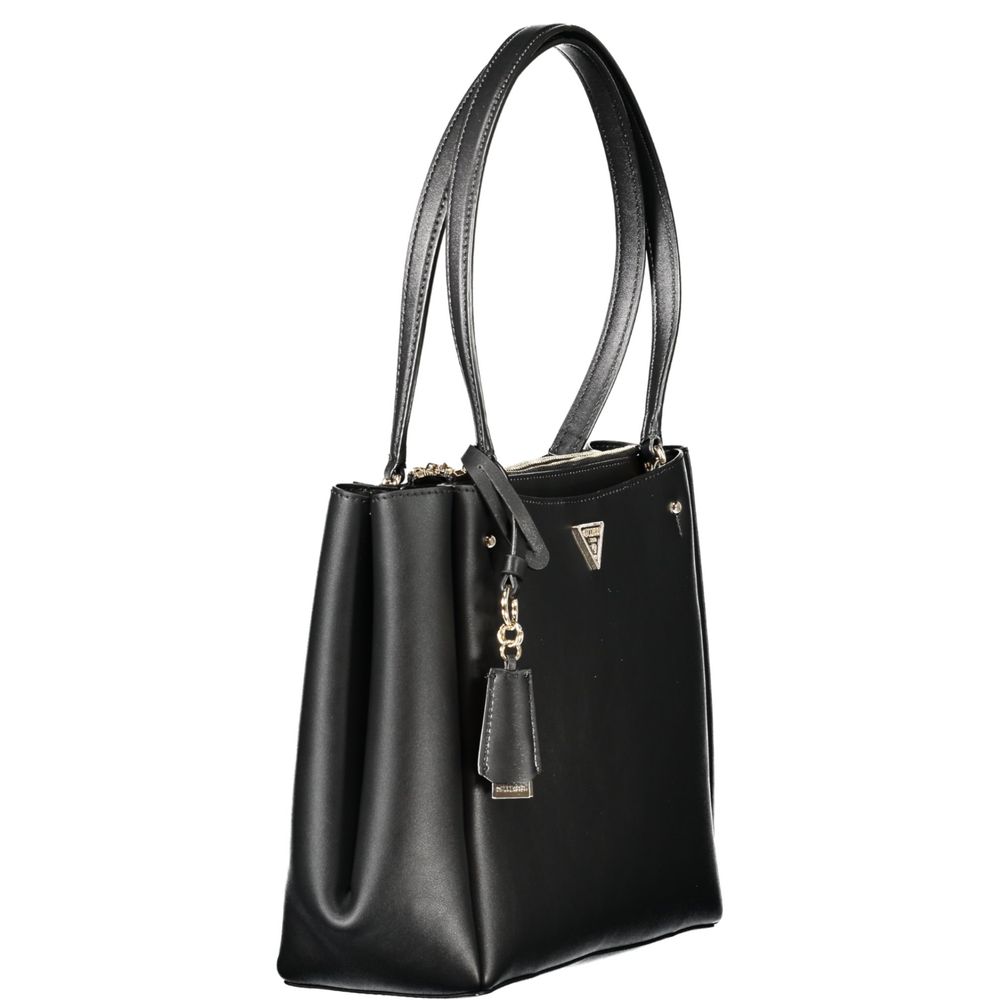 Sac à main Guess Jeans en polyuréthane noir pour femmes, design tendance avec détails élégants.
