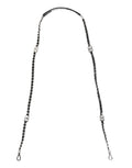 Sangle d'épaule en cuir noir Dolce & Gabbana avec logo DG et chaîne pour sac à main élégant.