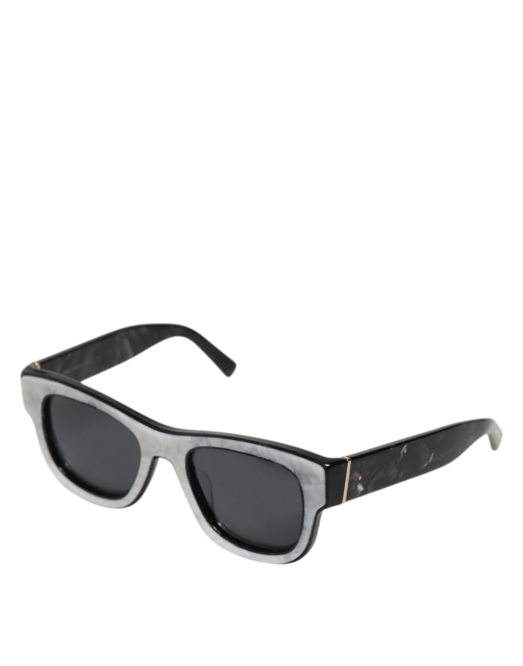Lunettes de soleil Dolce & Gabbana Domenico avec monture en acétate blanc perle et verres profonds.