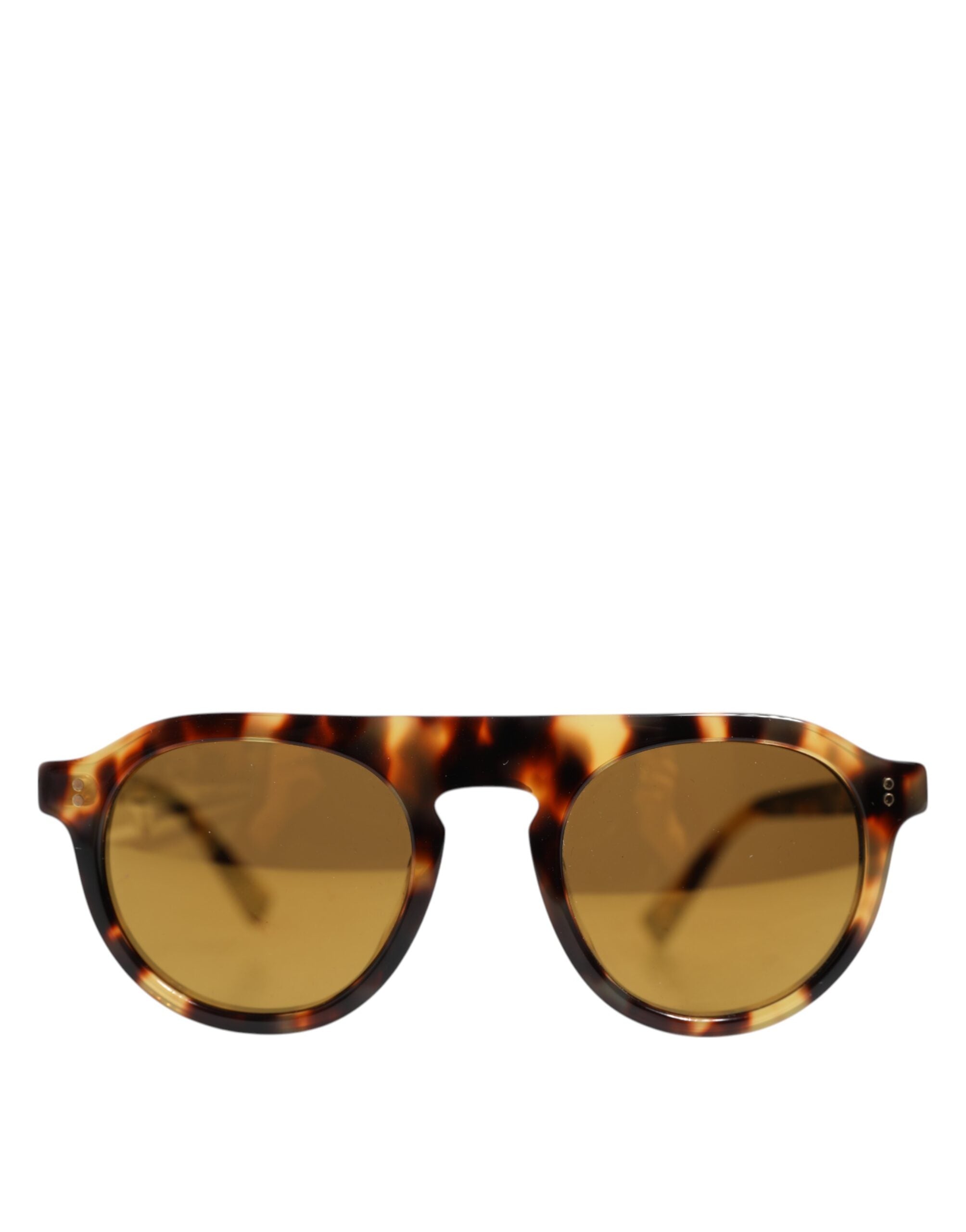 Lunettes de soleil Dolce & Gabbana en acétate marron avec forme ronde et motif léopard.