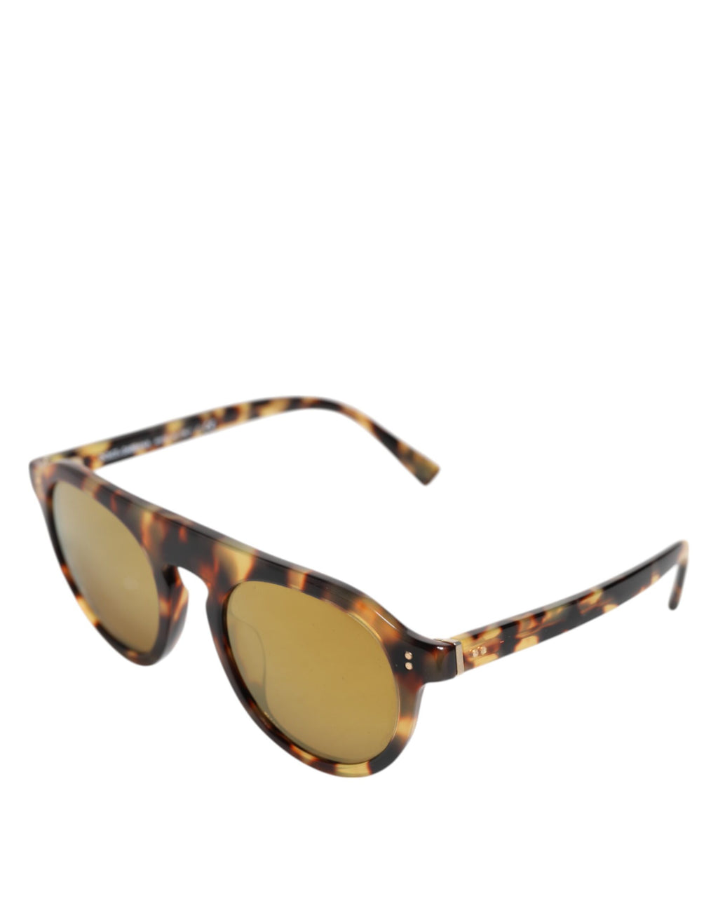 Lunettes de soleil rondes Dolce & Gabbana en acétate marron avec motif léopard.