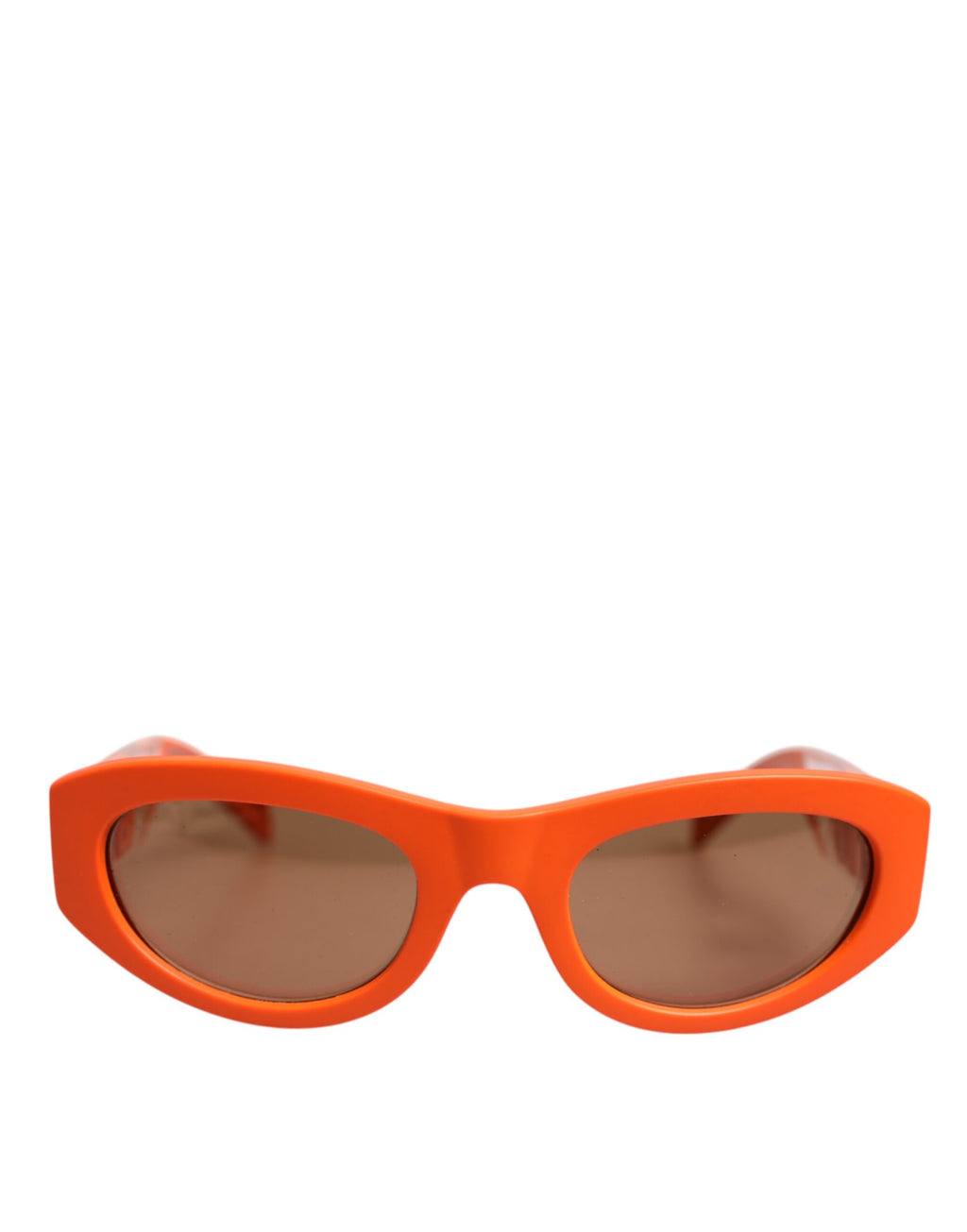 Lunettes de soleil Dolce & Gabbana Orange Reborn To Live avec monture ovale et logo visible, style élégant et moderne.