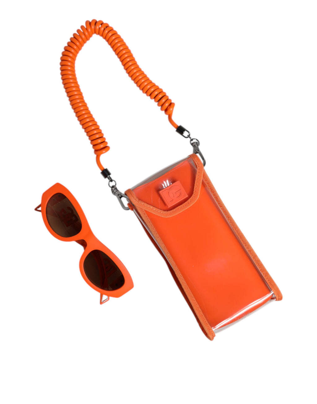 Lunettes de soleil Dolce & Gabbana Orange Reborn To Live avec cadre ovale et logo, style élégant et moderne.