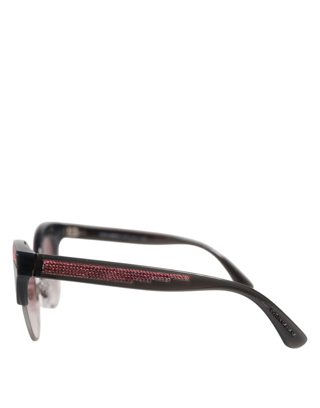 Lunettes de soleil Dolce & Gabbana noires et roses, yeux de chat miroir avec sequins, modèle DG6109.