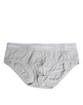 Sous-vêtements Dolce & Gabbana en coton gris, slip regular stretch, visible en tissu doux et confortable.