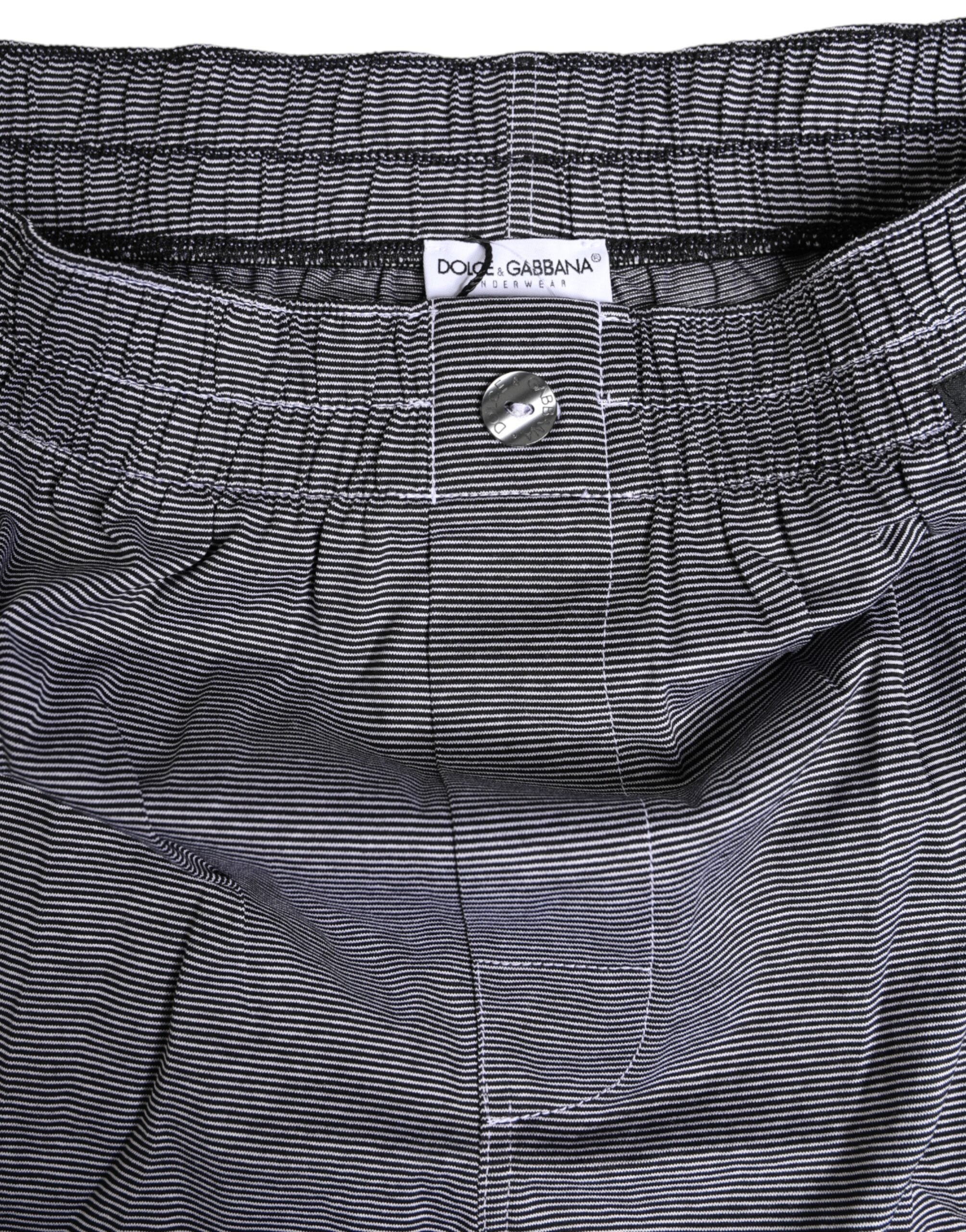 Boxers en coton gris à rayures de Dolce & Gabbana, sous-vêtements réguliers pour homme.