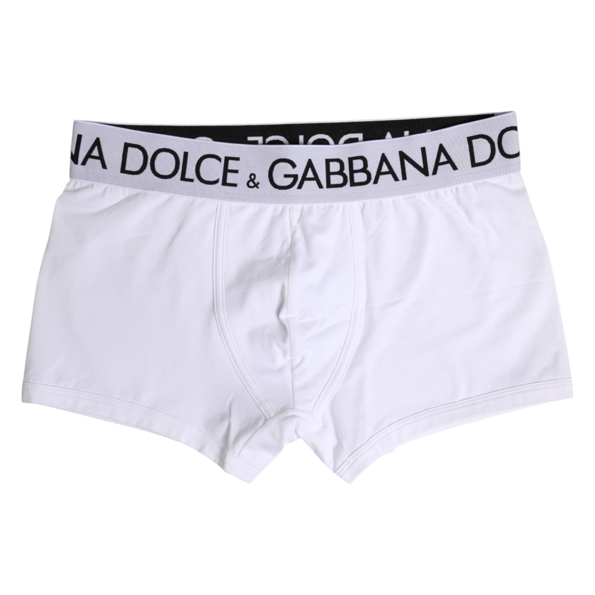 Caleçons boxer en coton blanc stretch de Dolce & Gabbana, sous-vêtements réguliers pour homme.