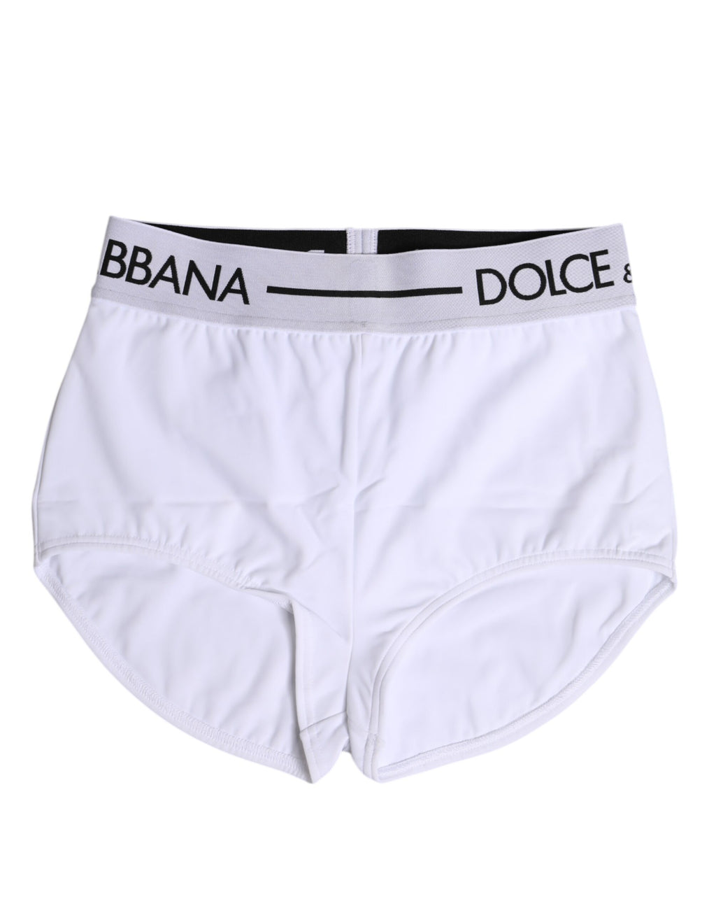 Boxers Dolce & Gabbana en nylon blanc avec logo de ceinture, sous-vêtements masculins élégants et confortables.