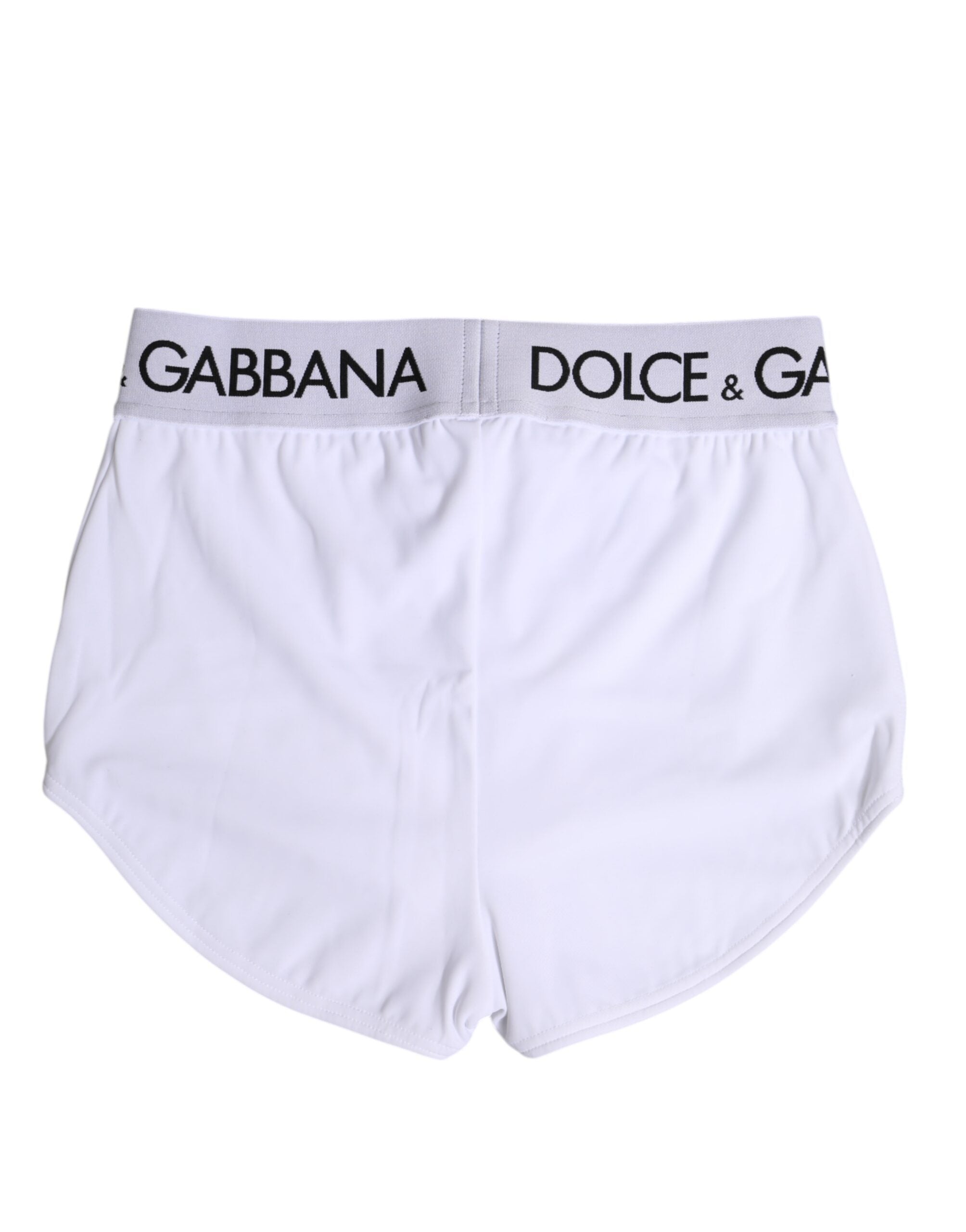 Boxers Dolce & Gabbana en nylon blanc avec logo à la taille, sous-vêtements masculins confortables et élégants.