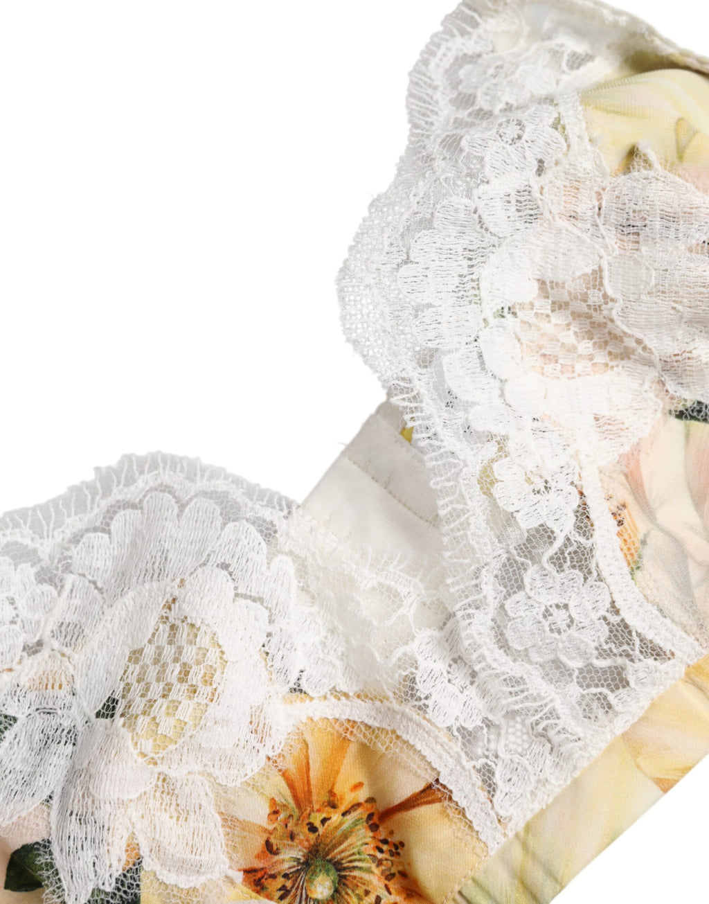 Soutien-gorge Dolce & Gabbana multicolore à imprimé floral sans armatures, lingerie élégante et colorée.
