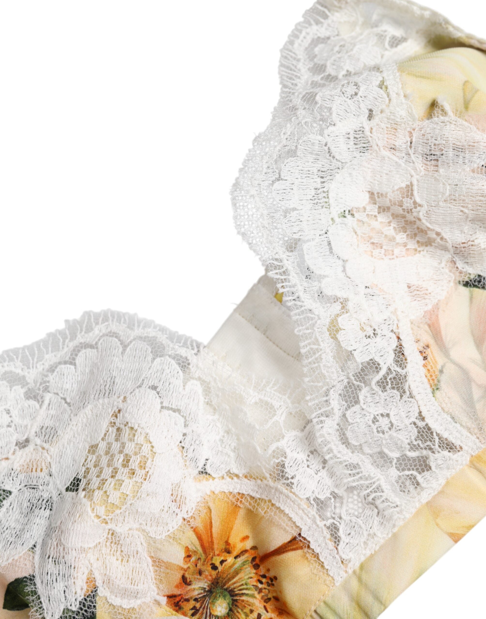 Soutien-gorge Dolce & Gabbana multicolore à imprimé floral sans armatures, lingerie élégante et colorée.