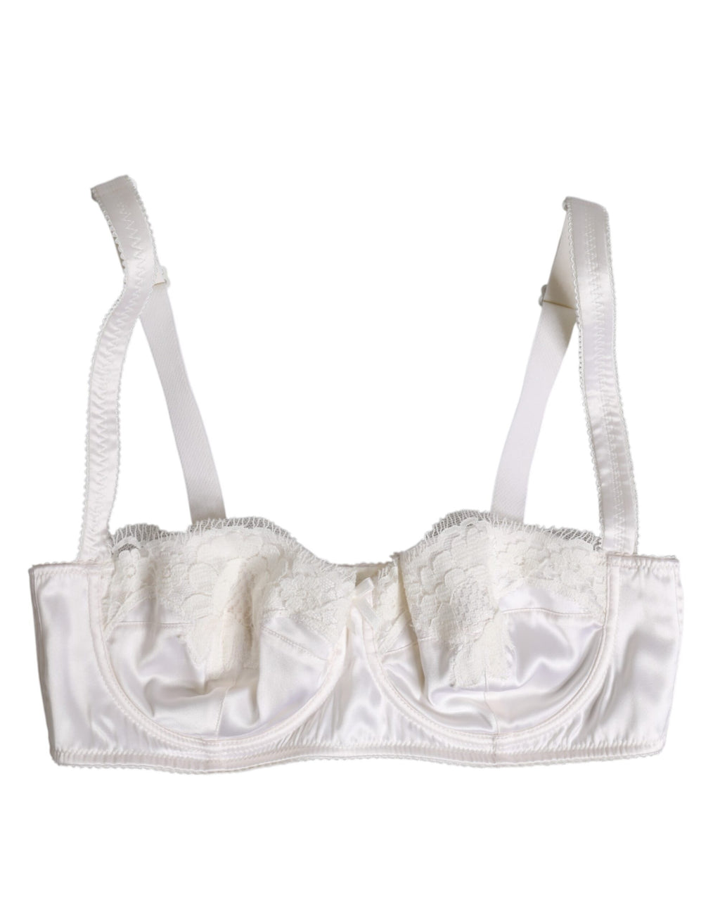 Soutien-gorge balconnet en soie blanche de Dolce & Gabbana avec armatures et design élégant.