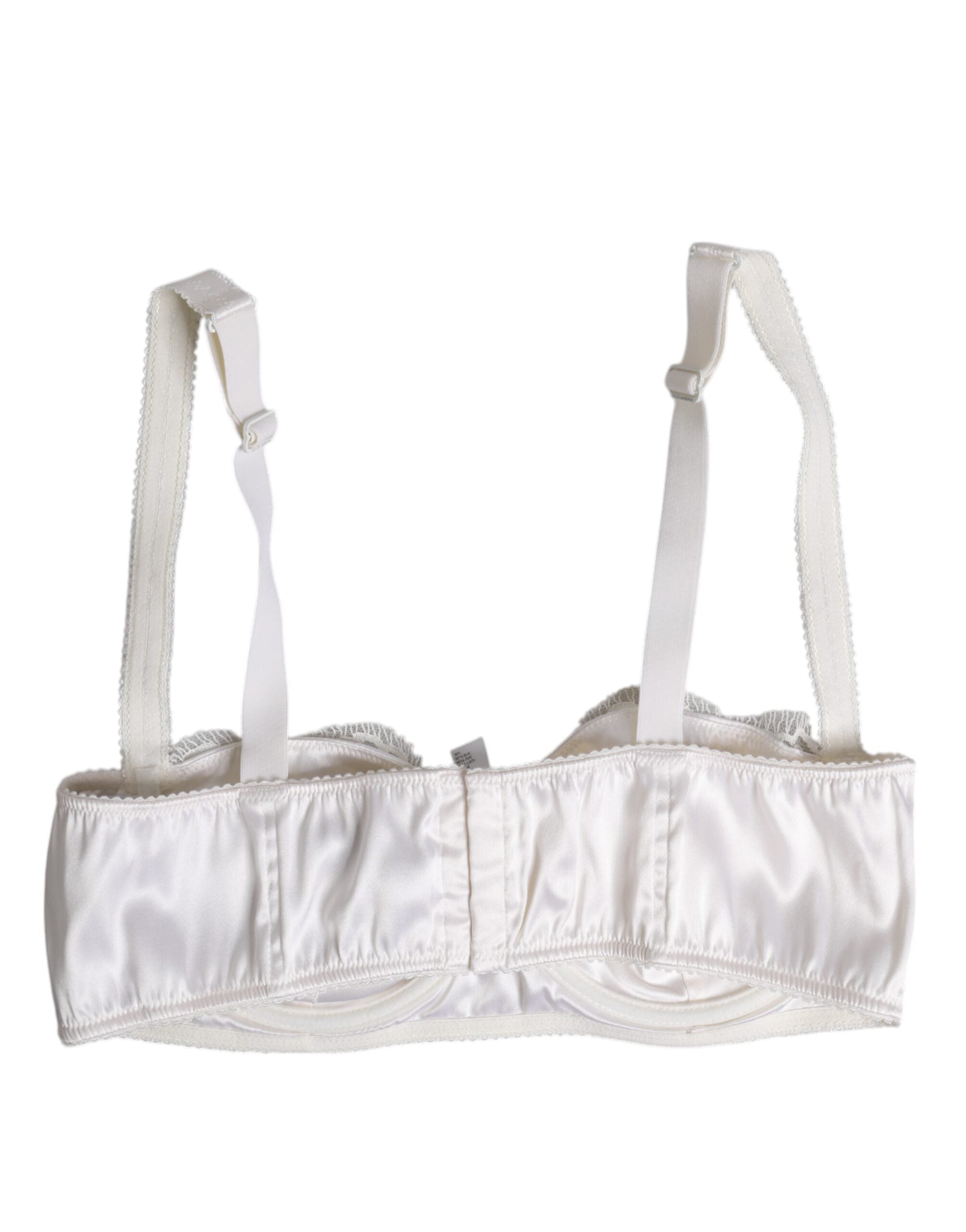 Soutien-gorge balconnet en soie blanche Dolce & Gabbana avec armatures, élégant et confortable pour lingerie féminine.