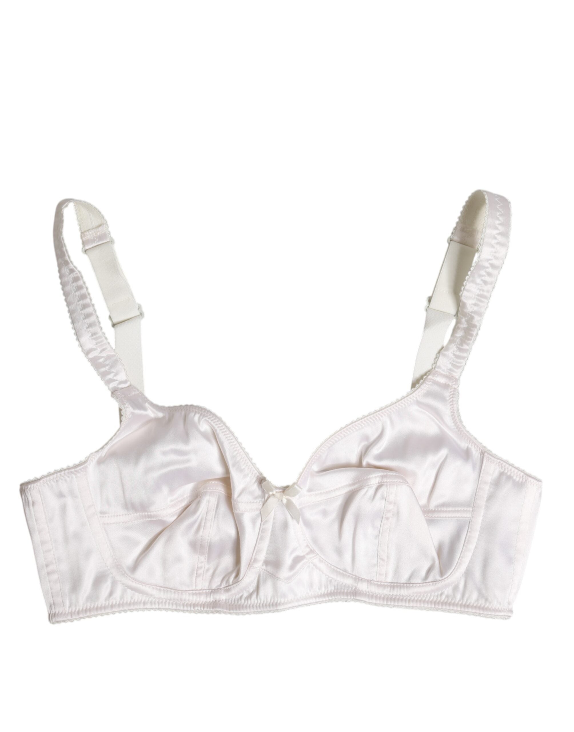 Soutien-gorge blanc en soie Dolce & Gabbana, balconnet sans armatures, lingerie élégante et confortable.
