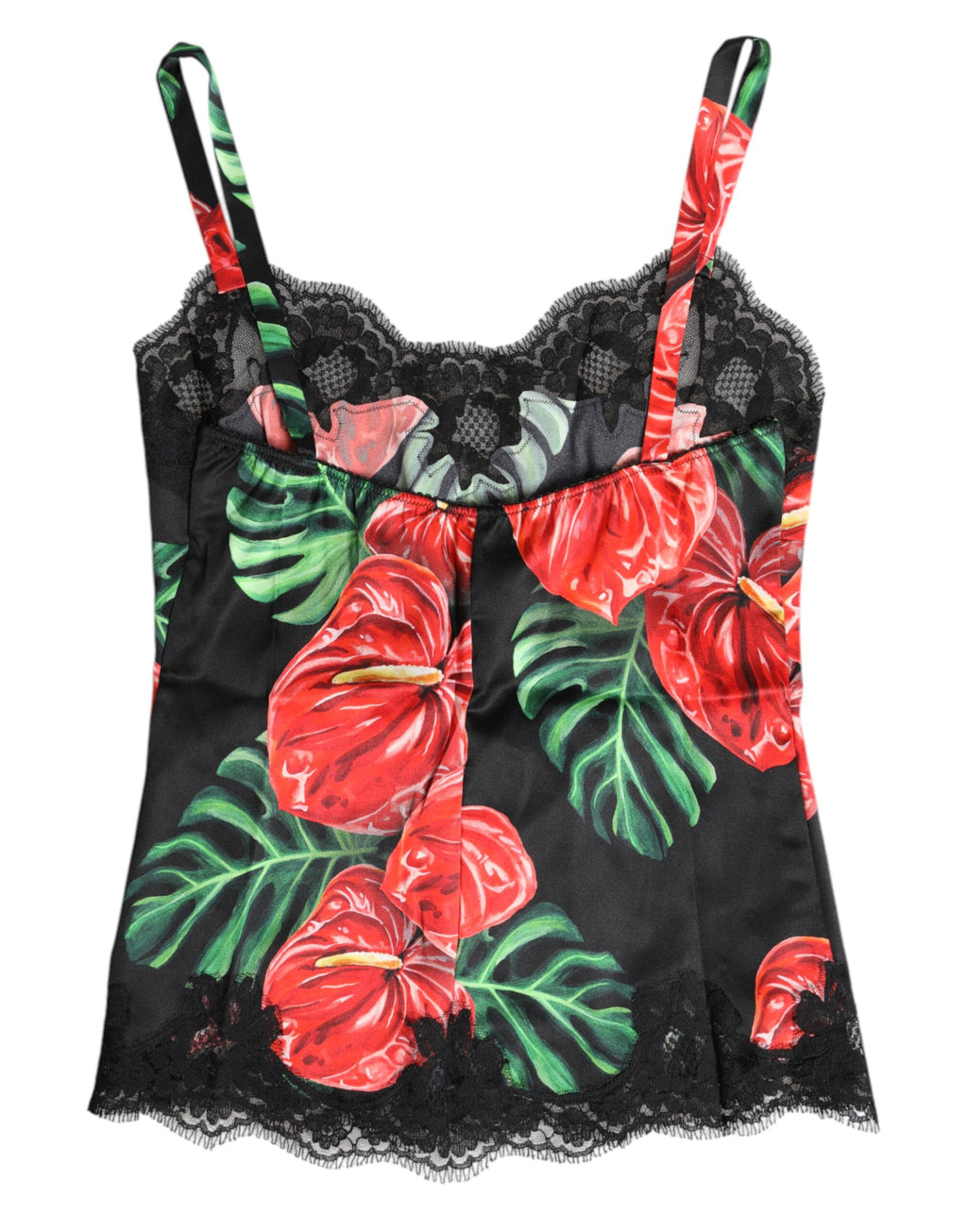 Débardeur en soie multicolore à fleurs de Dolce & Gabbana, lingerie élégante avec motif floral vif.