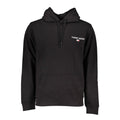 Sweat-shirt homme en coton noir Tommy Hilfiger, coupe classique, logo discret sur la poitrine, tissu doux et confortable.