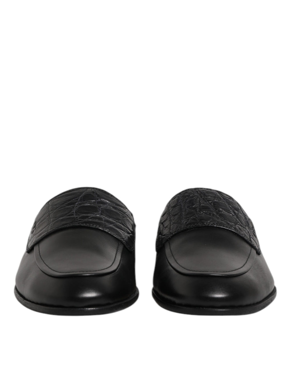 Chaussures mocassins Dolce & Gabbana en cuir de veau noir, slip-on élégants pour homme.