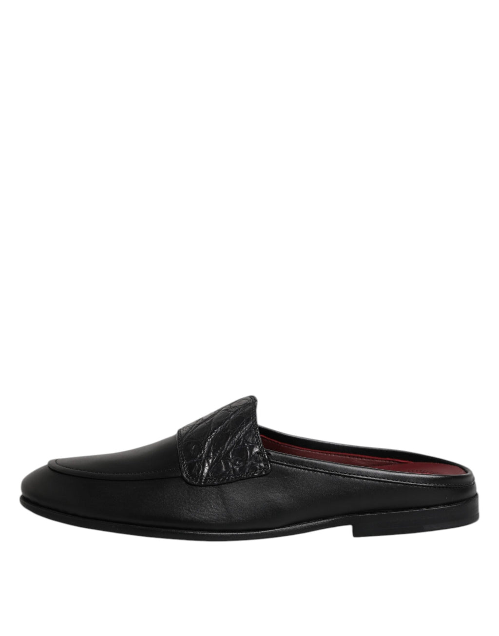 Chaussures mocassins en cuir de veau noir de Dolce & Gabbana, style slip-on, élégantes et confortables.