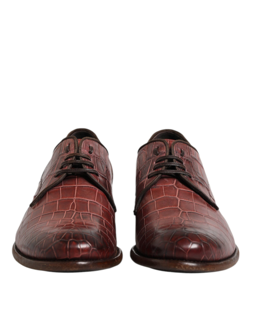 Chaussures derby en cuir bordeaux Dolce & Gabbana avec lacets, élégantes et sophistiquées pour homme.
