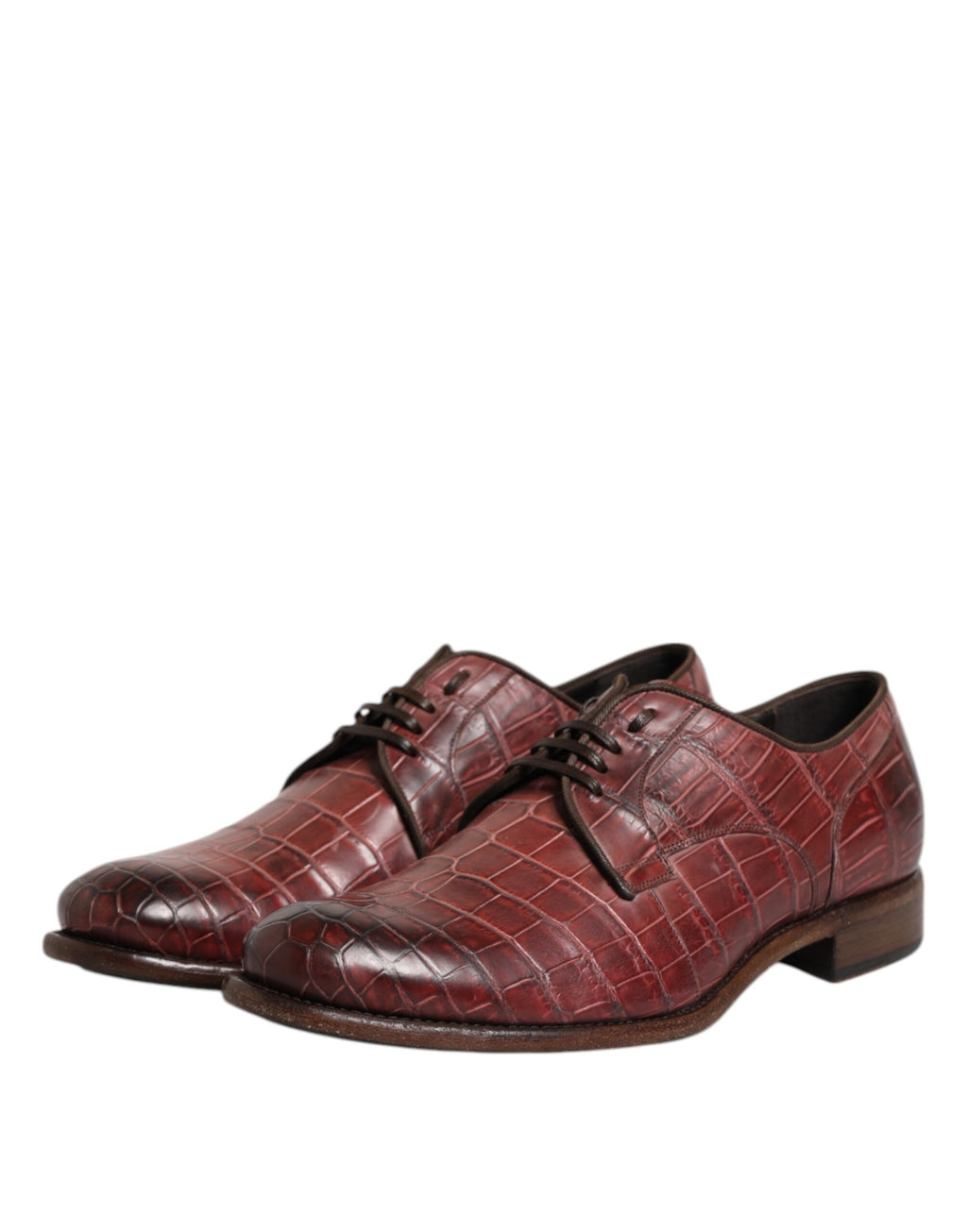 Chaussures Derby en cuir bordeaux Dolce & Gabbana avec lacets, élégantes et classiques pour homme.