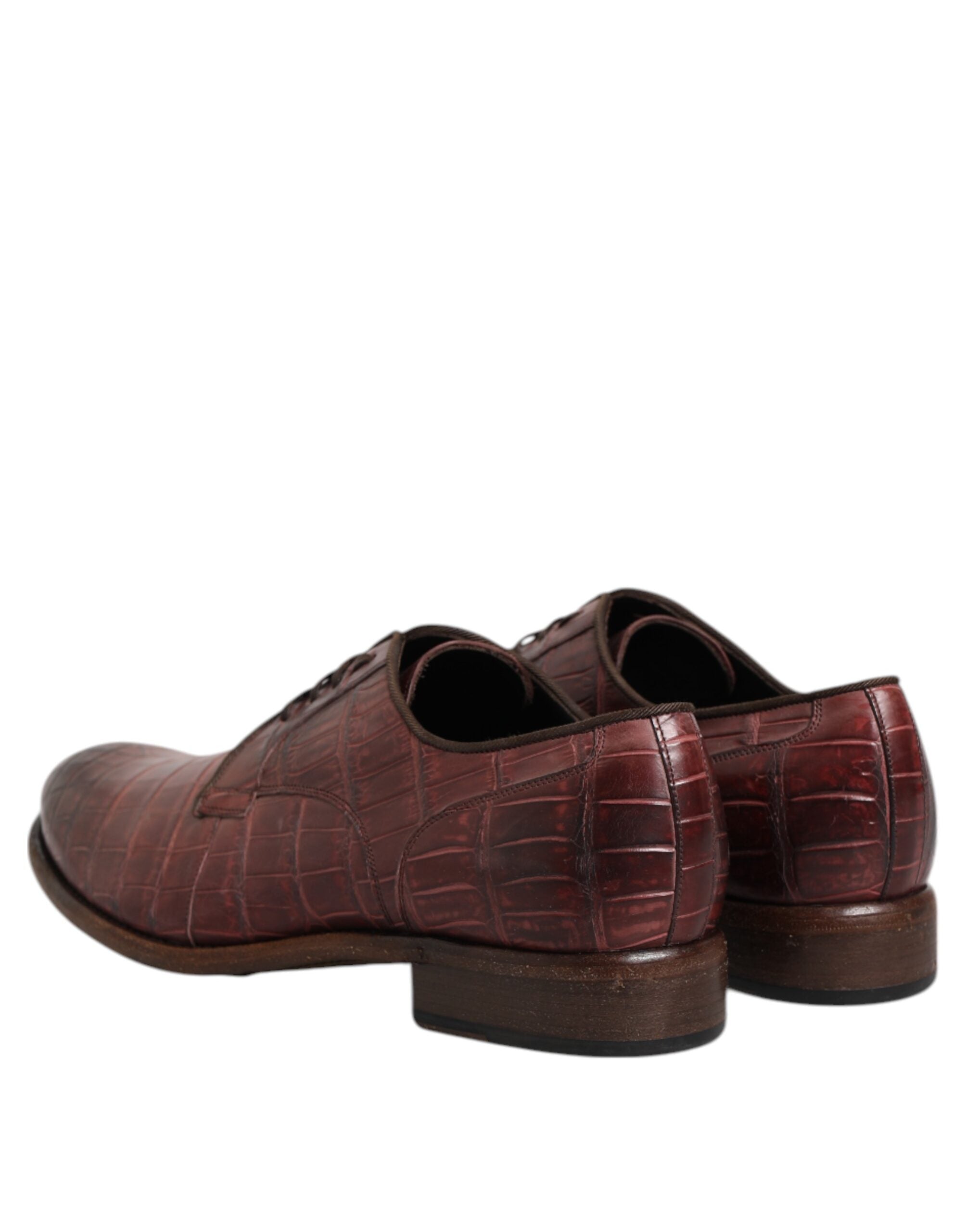 Chaussures Derby en cuir bordeaux Dolce & Gabbana à lacets, élégantes et classiques pour homme.