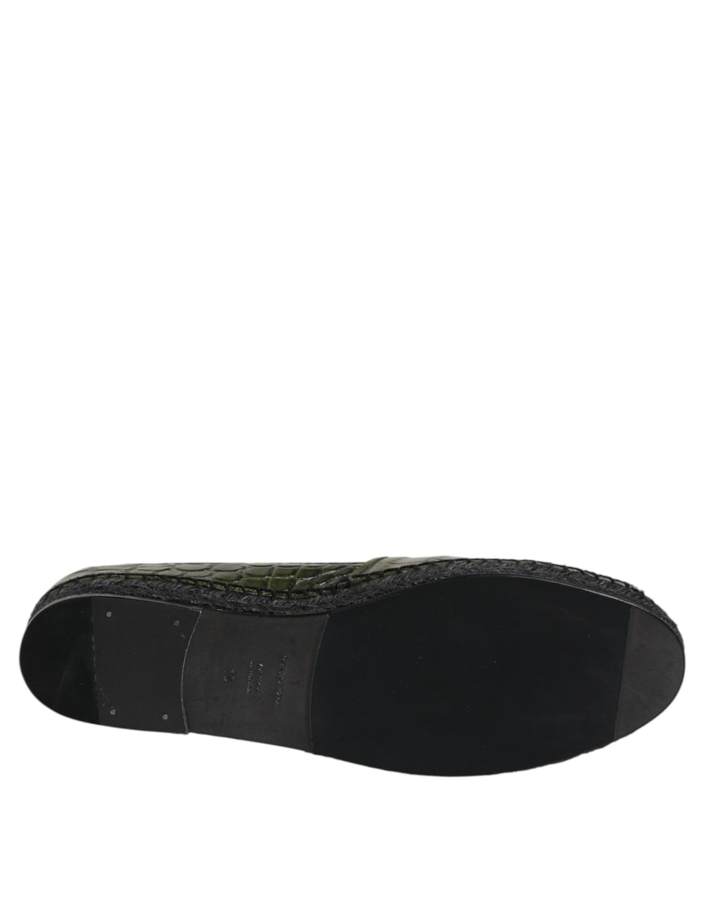 Espadrilles Dolce & Gabbana en cuir exotique vert, chaussures à enfiler élégantes et confortables.