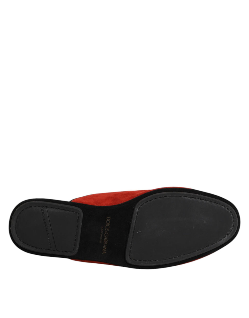 Chaussures plates en daim orange Dolce & Gabbana, slippers confortables et élégants pour femmes.