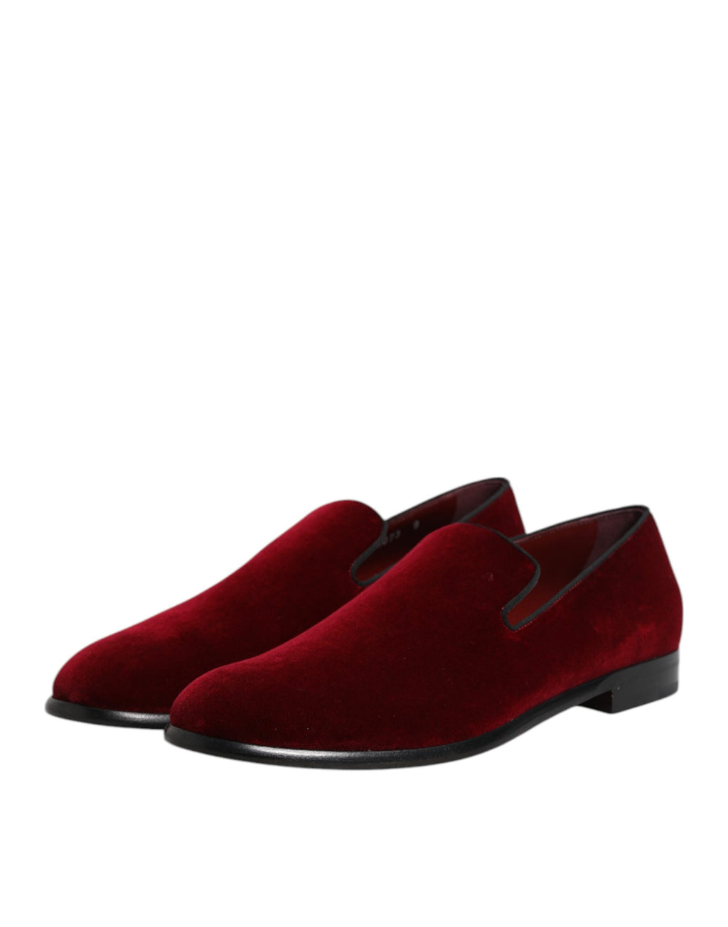 Chaussures décontractées en velours de coton rouge de Dolce & Gabbana, mocassins élégants pour homme.