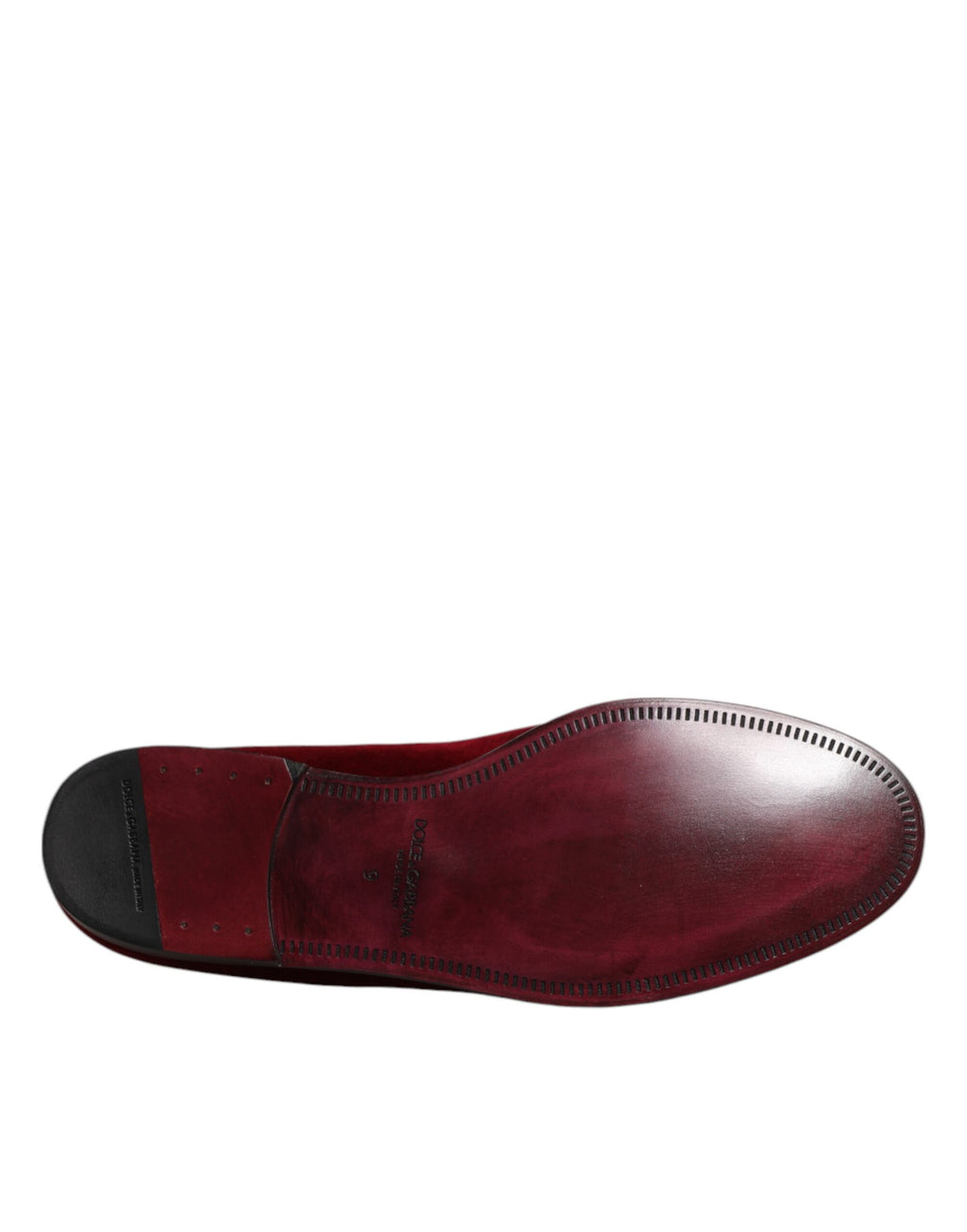 Chaussures Dolce & Gabbana en velours de coton rouge, mocassins slip-on formels élégants et confortables.
