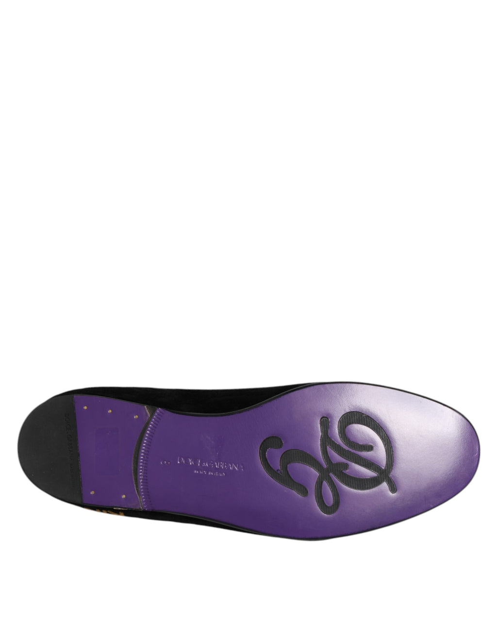 Mocassins noirs Dolce & Gabbana avec broderie de couronne DG, style slip-on, en cuir élégant et sophistiqué.