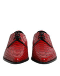 Chaussures derby Dolce & Gabbana en cuir exotique rouge à lacets, élégantes et sophistiquées pour homme.