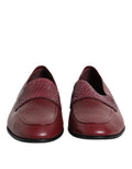 Chaussures habillées en cuir de veau bordeaux Dolce & Gabbana, chaussures slip-on élégantes pour homme.