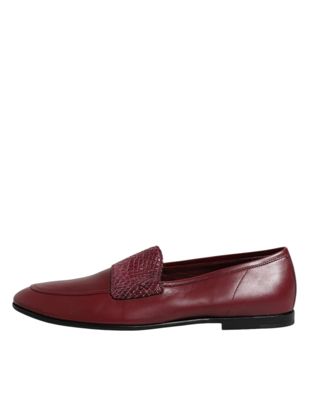 Chaussures formelles Dolce & Gabbana en cuir de veau bordeaux, slips-on élégants pour homme.