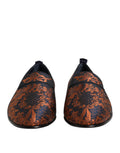 Chaussures mocassins Dolce & Gabbana en jacquard noir en polyester, style slip-on, élégantes et sophistiquées.