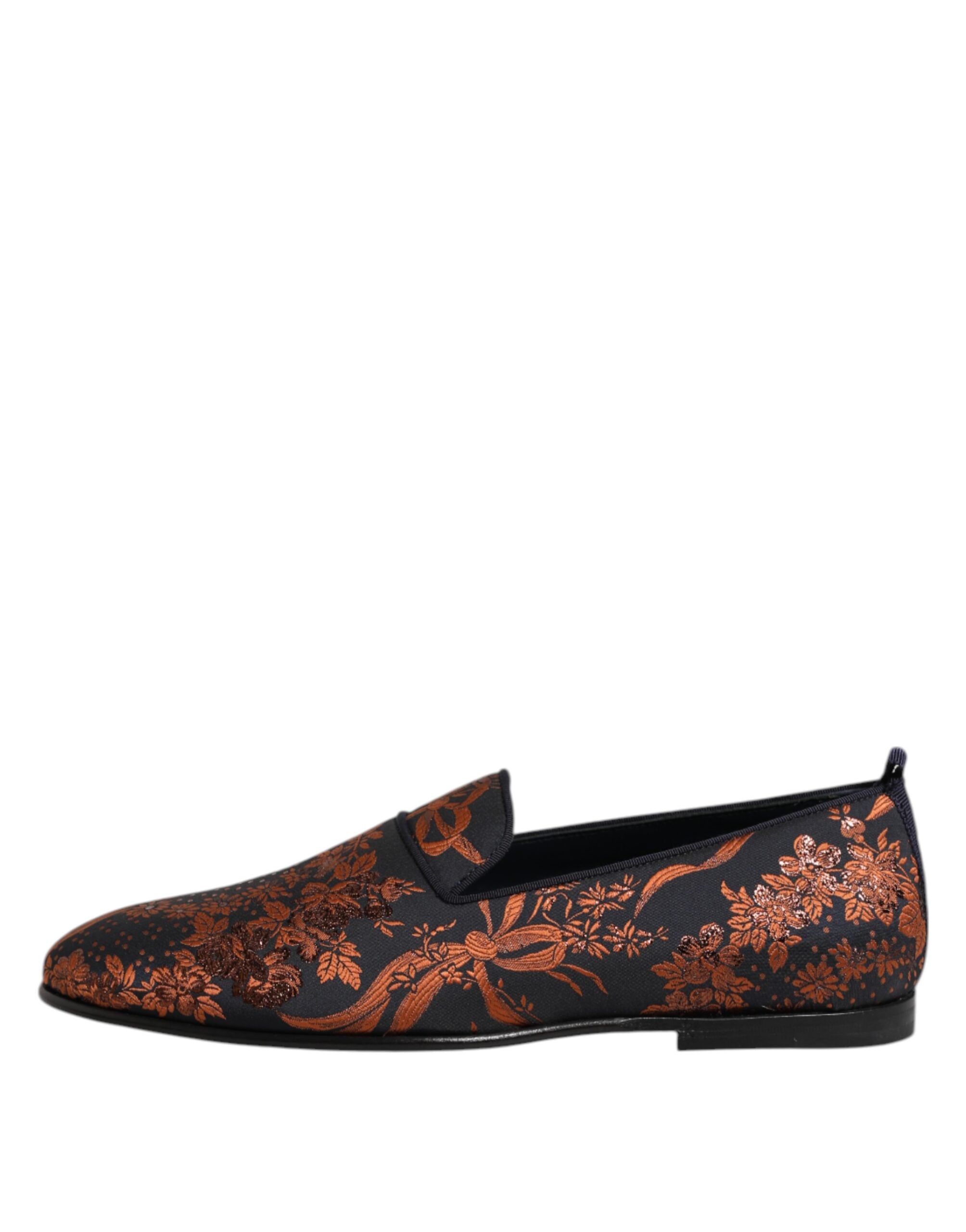 Chaussures loafers Dolce & Gabbana en jacquard noir en polyester, style slip-on élégant et confortable.