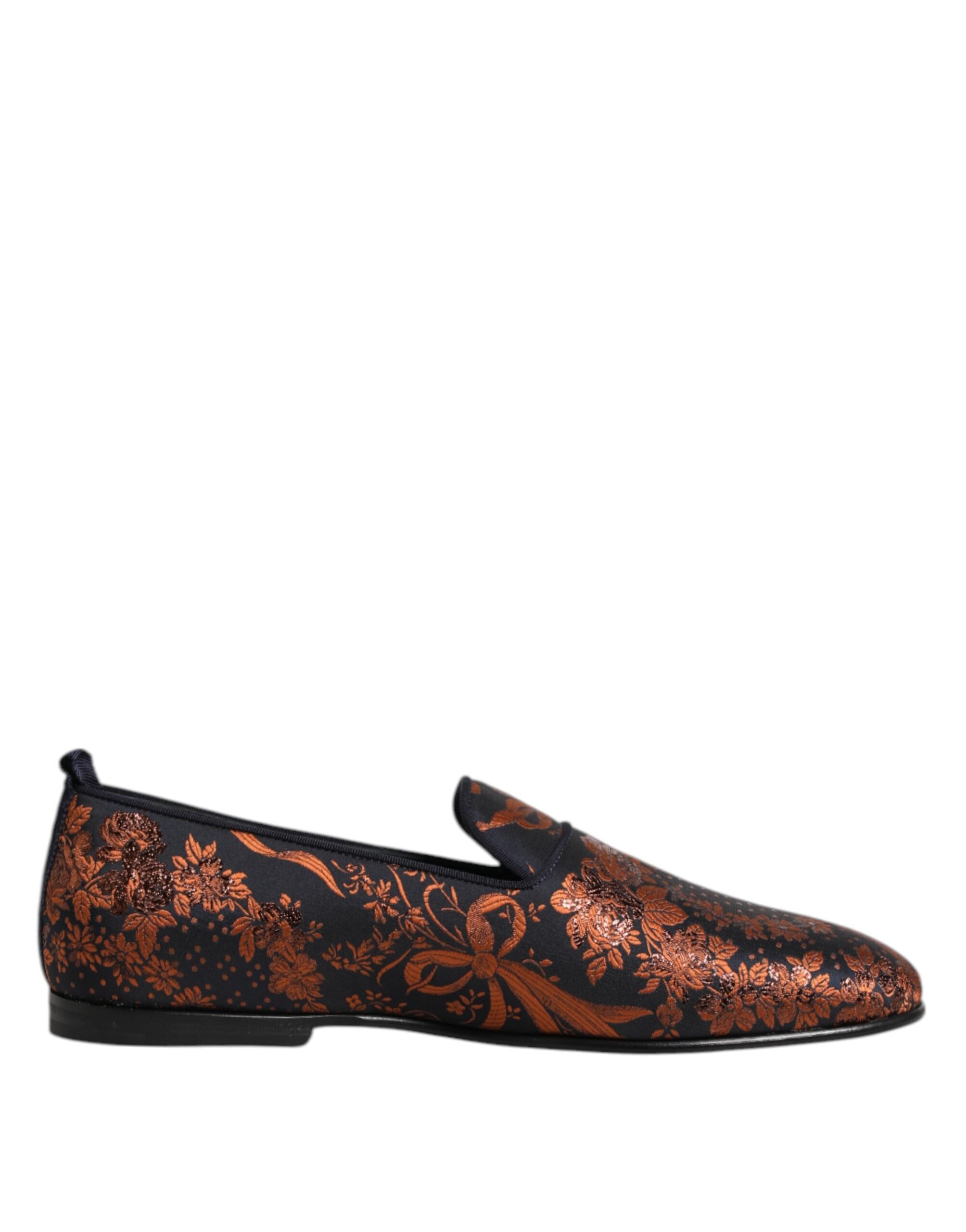 Chaussures mocassins Dolce & Gabbana en jacquard noir en polyester, style slip-on élégante et sophistiquée.