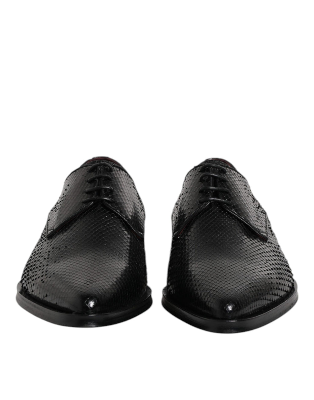 Chaussures Derby en cuir noir Dolce & Gabbana pour homme avec laçage élégant, style sophistiqué et finition de haute qualité.