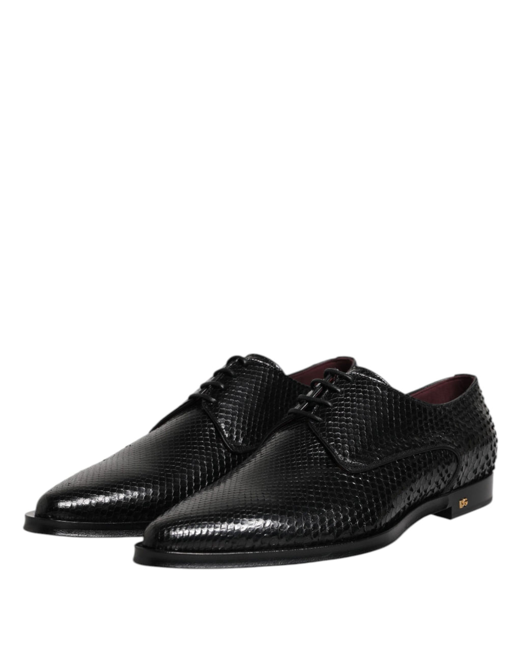 Chaussures derby en cuir noir de Dolce & Gabbana pour homme, lacets, élégantes et sophistiquées.