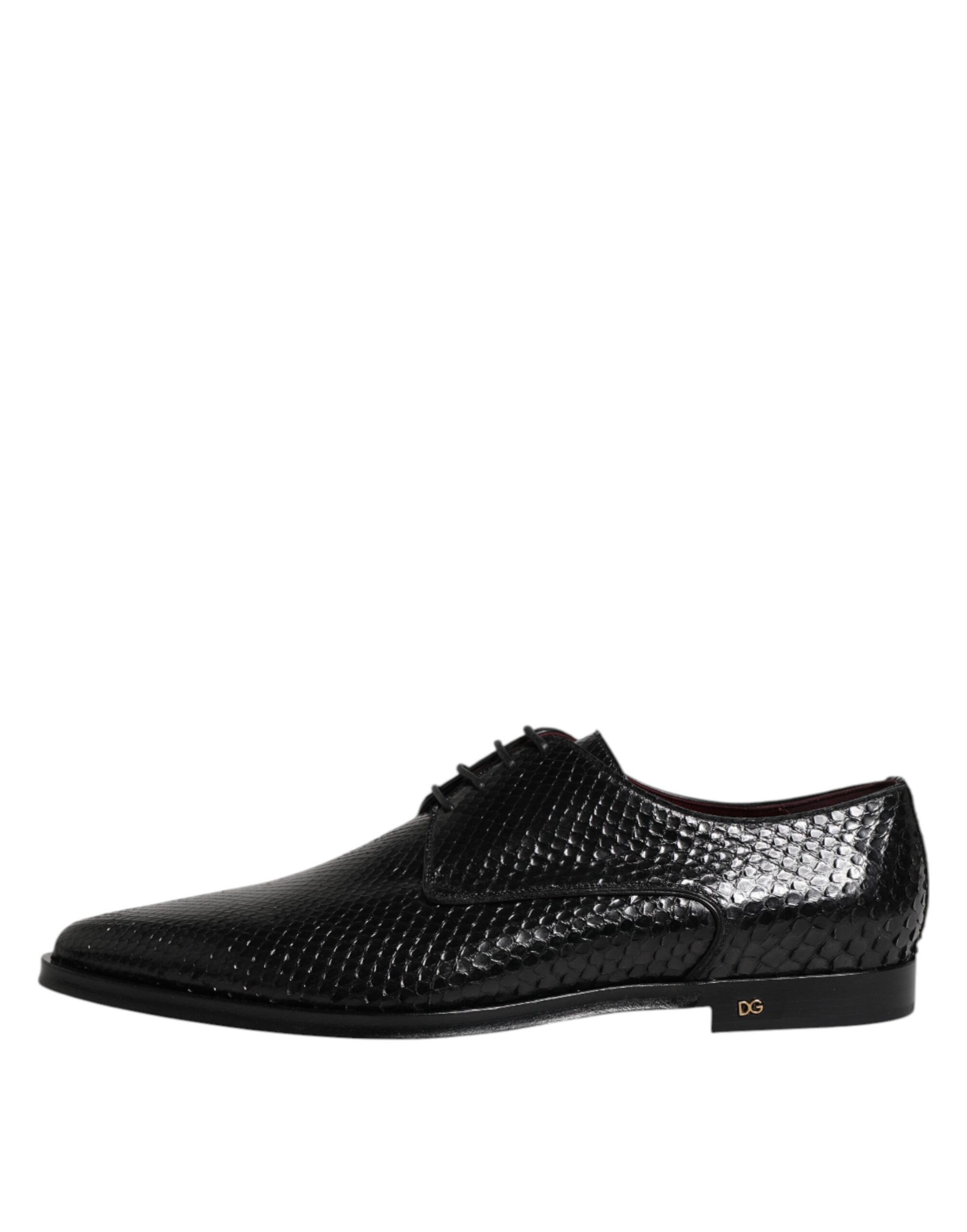 Chaussures Derby en cuir noir Dolce & Gabbana pour homme avec lacets, style élégant et classique.