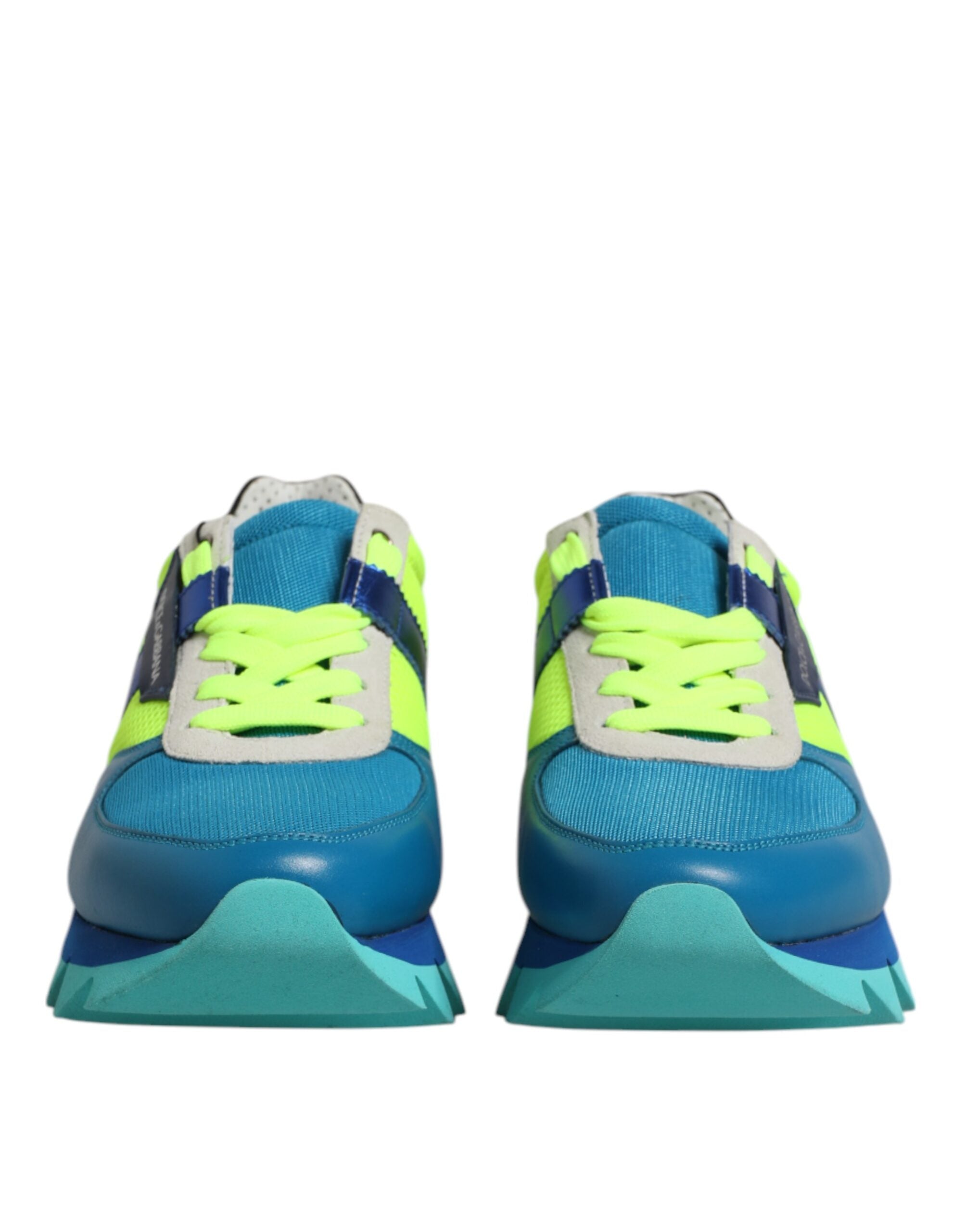 Chaussures basses pour hommes Dolce & Gabbana en cuir multicolore et design élégant, vue de face.