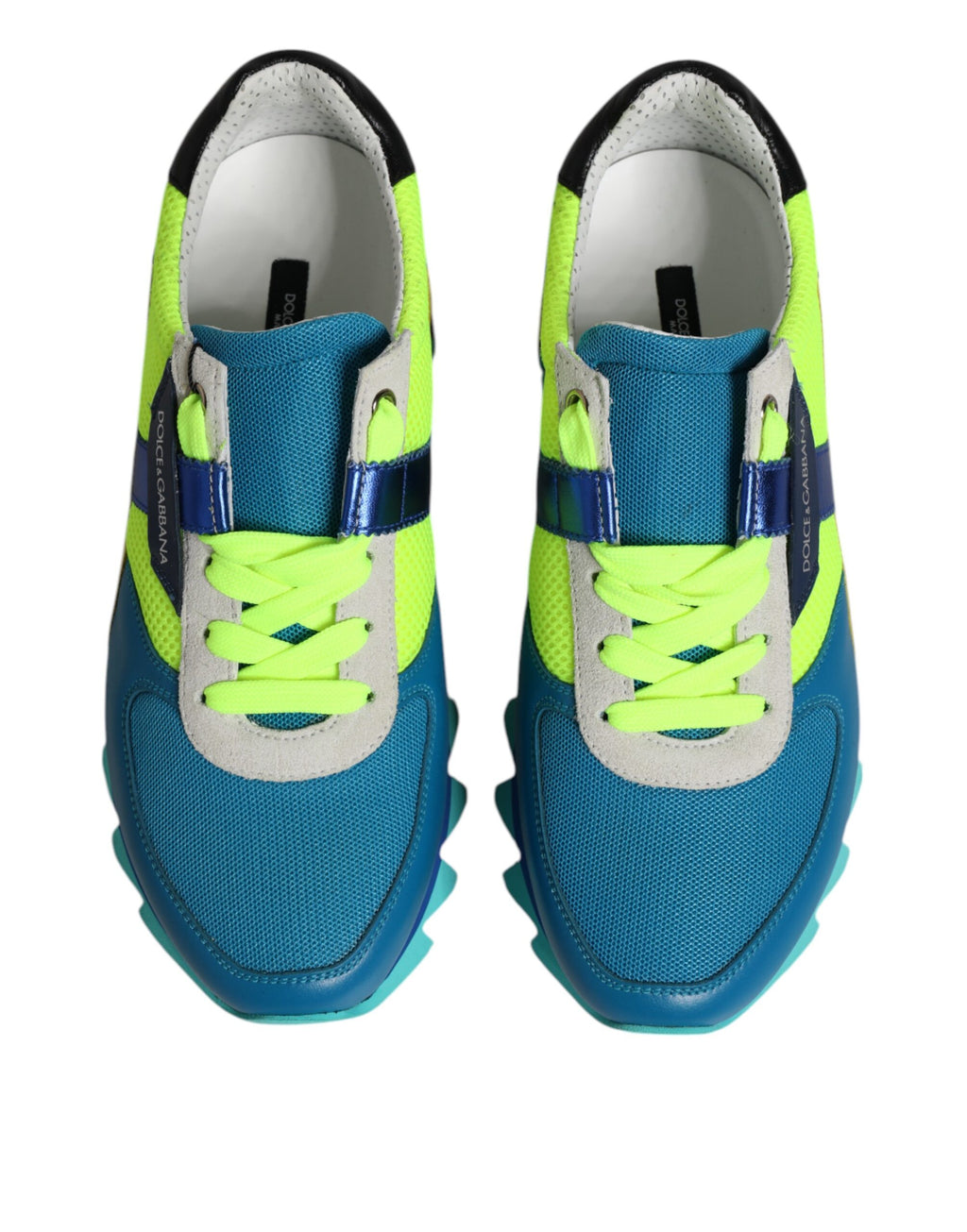 Chaussures sneakers basses pour homme Dolce & Gabbana en cuir multicolore, style sneakers décontractés.