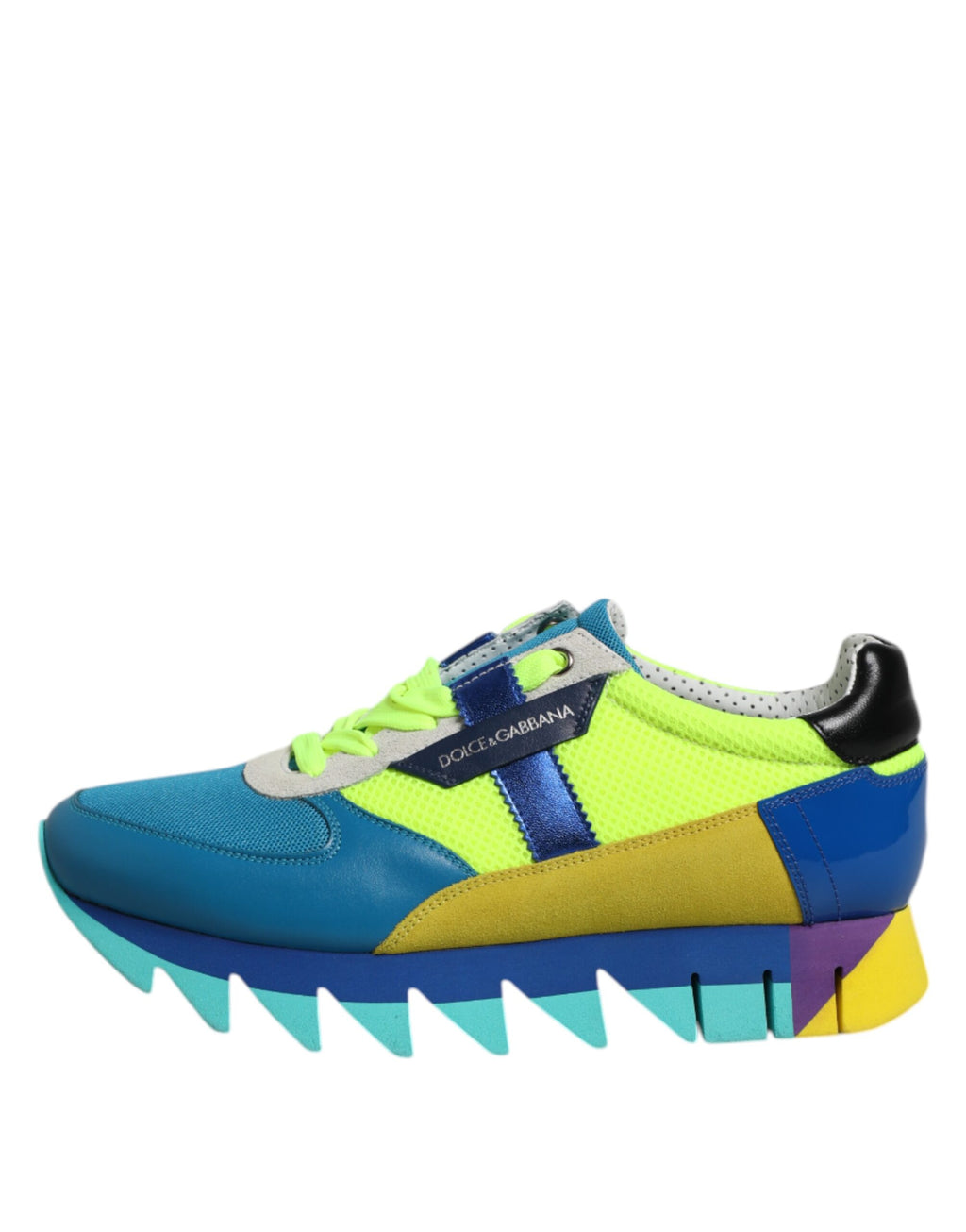 Chaussures sneakers homme Dolce & Gabbana en cuir multicolore, chaussures basses tendance avec semelle blanche.