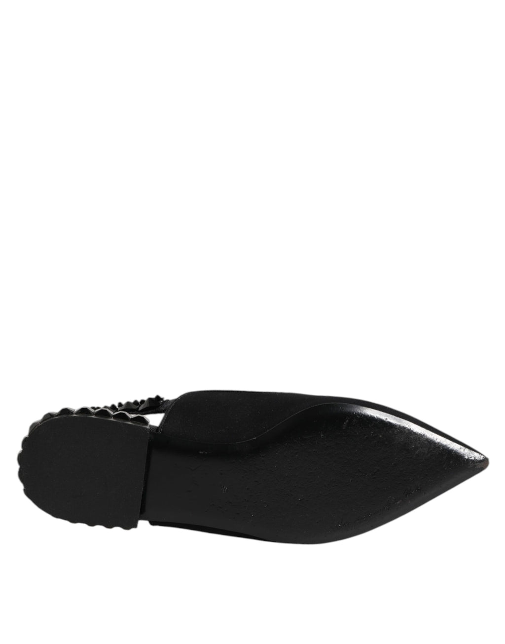 Chaussures slingback en crêpe de chine noire Dolce & Gabbana avec cristaux, élégantes et sophistiquées.