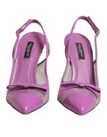 Chaussures à talons hauts Dolce & Gabbana en cuir violet avec mesh, en slingback, élégantes et sophistiquées.