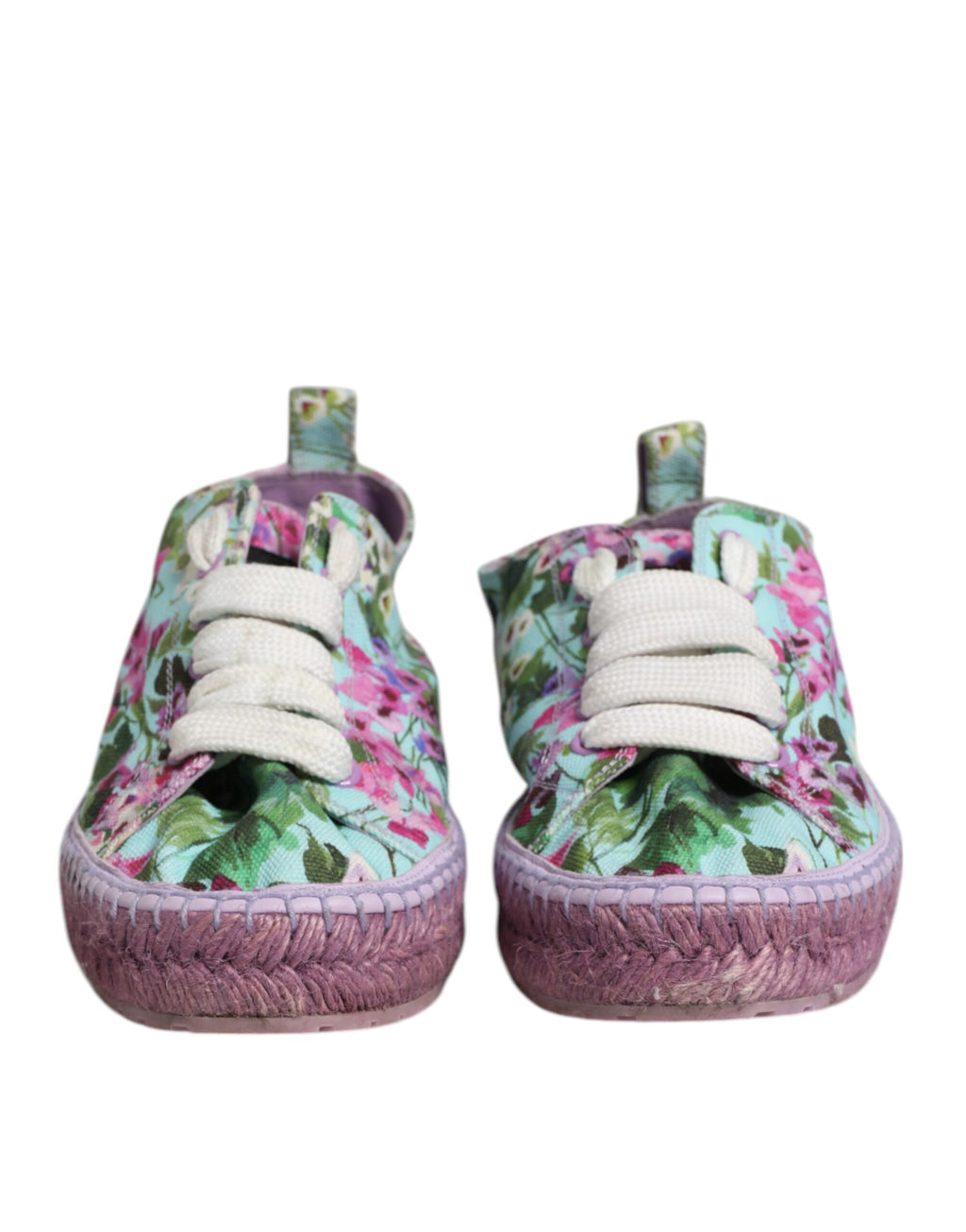 Espadrilles Dolce & Gabbana multicolores en toile, chaussures de sneakers élégantes avec design coloré et confortable.