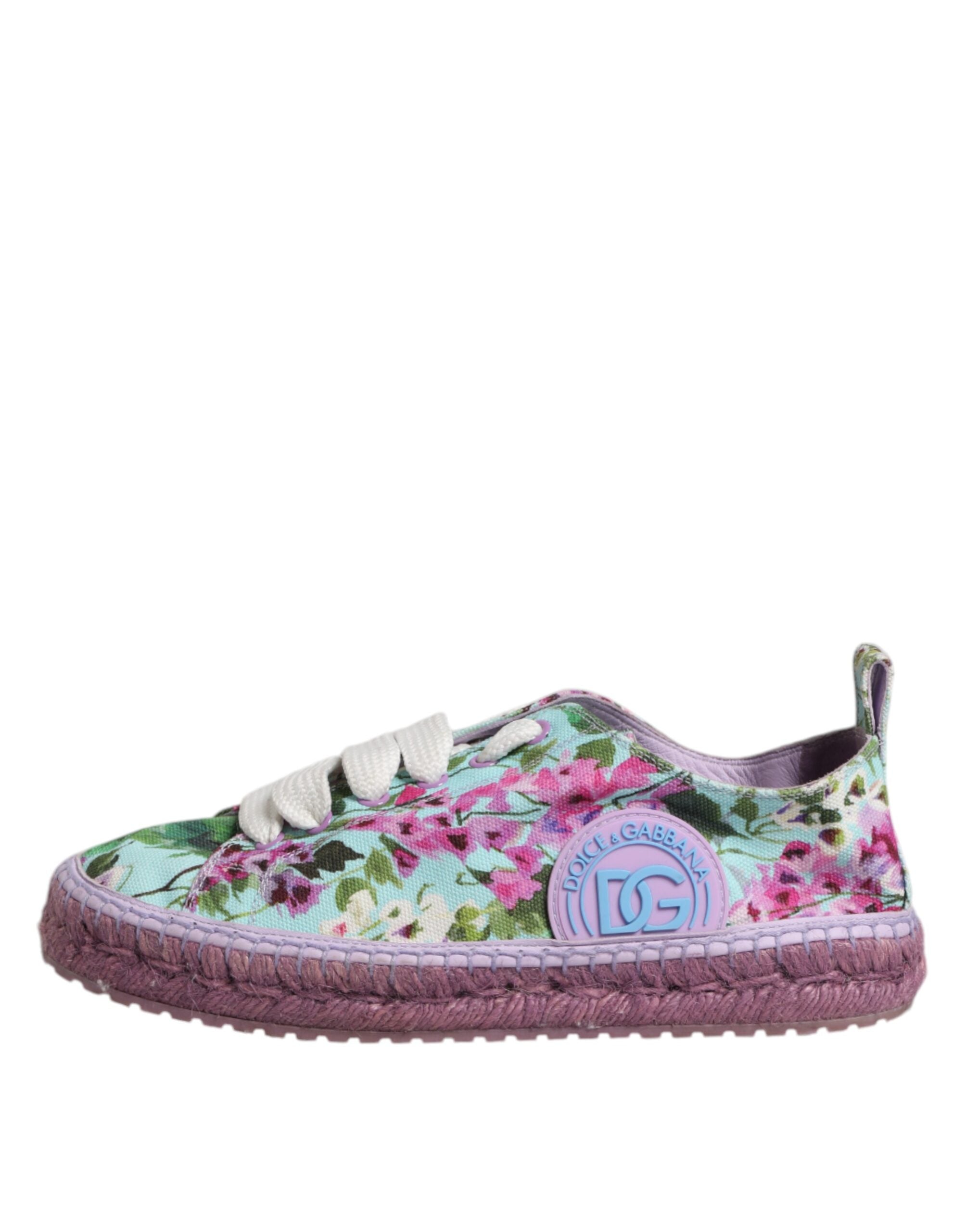 Espadrilles Dolce & Gabbana multicolores en toile, chaussures sneakers confortables et stylées pour un look chic.
