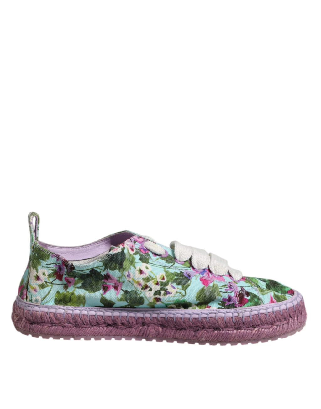 Espadrilles Dolce & Gabbana en toile multicolore avec semelle en corde, chaussures de sport élégantes et confortables.